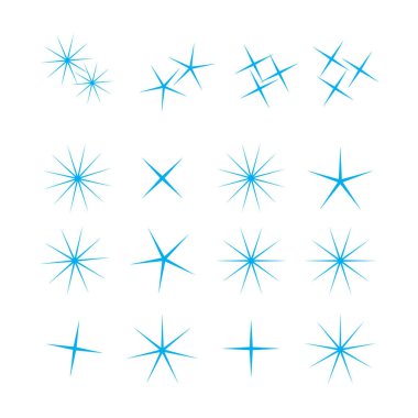 Işıltı ışıkları yıldız kümesi. Parlak havai fişek, dekorasyon pırıltı, s