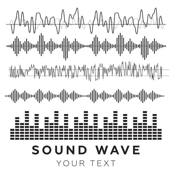 Sound waves vector. Sound waves sign and symbol in flat style — Stock Vector