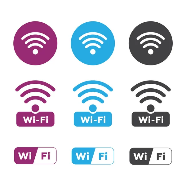 Ícones sem fio e Wi-Fi. Símbolo de rede sem fio ícone wifi. Arame — Vetor de Stock