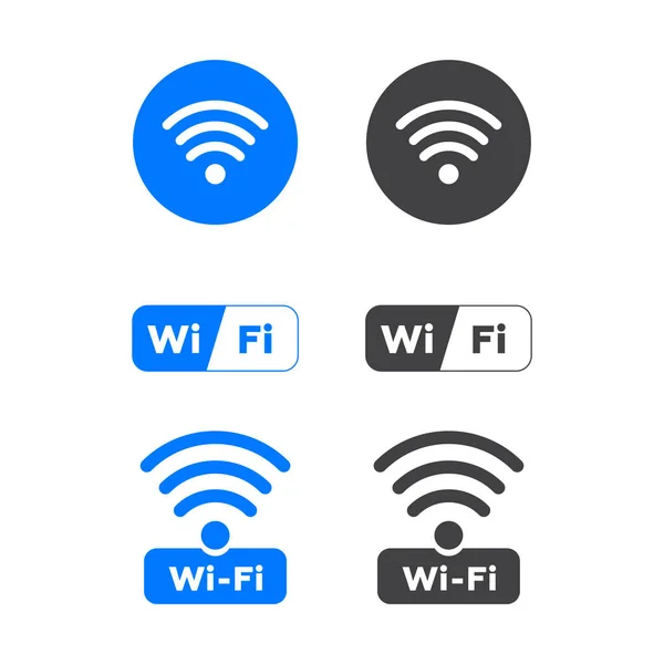 Vezetékes és vezeték nélküli wifi ikonok. Vezeték nélküli hálózat szimbólum wifi ikonra. Drót — Stock Vector