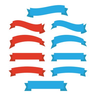 Düz vektör şeritleri izole edildi. Kurdeleler