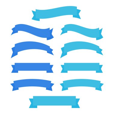 Düz vektör şeritleri izole edildi. Kurdeleler