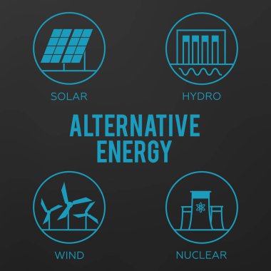 Yenilenebilir enerji vektör çizim. Yenilenebilir enerji kavramı ben