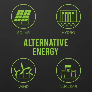 Yenilenebilir enerji vektör çizim. Yenilenebilir enerji kavramı ben