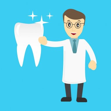 Diş beyazlatma diş hekimi simgesi. Diş sağlık ve oral hijyen