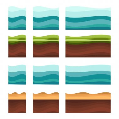 Sorunsuz gerekçesiyle, toprak ve çim için UI oyun illüstrasyon bir s