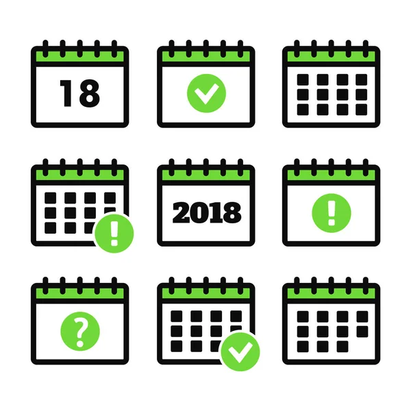 Ícone do evento. Vetor de plano anual. Ícones do calendário vetorial — Vetor de Stock