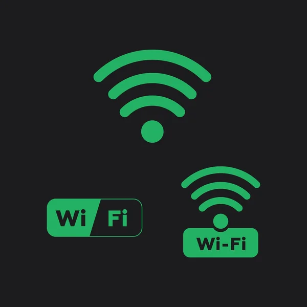 Iconos inalámbricos y wifi. Símbolo de red inalámbrica icono wifi. Cables — Vector de stock