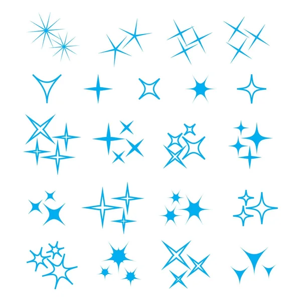 Set di icone scintillanti. Elemento stella. Sparkle vettore luci — Vettoriale Stock