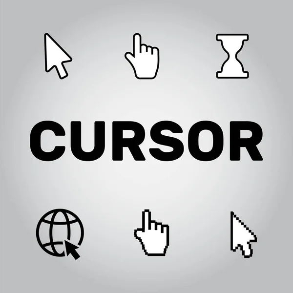 Pixel Cursor Symbole Mauszeiger Pfeil. Maus-Computer-Cursor. han — Stockvektor
