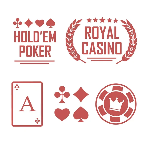 Club de poker et jeu de signes vectoriels de casino — Image vectorielle