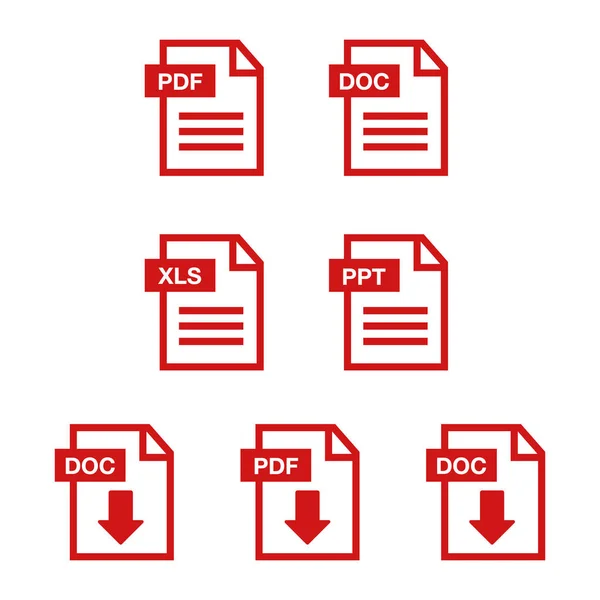 Het pictogram van de download van het bestand. De tekst van het document, symbool webgegevens formaat — Stockvector