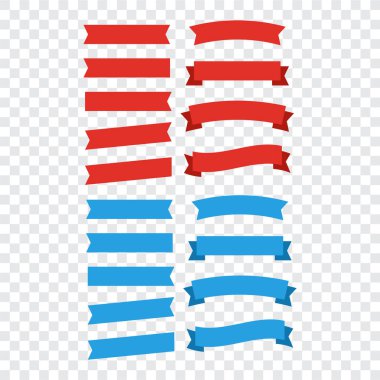 Düz vektör şeritleri izole edilmiş. Kurdeleler