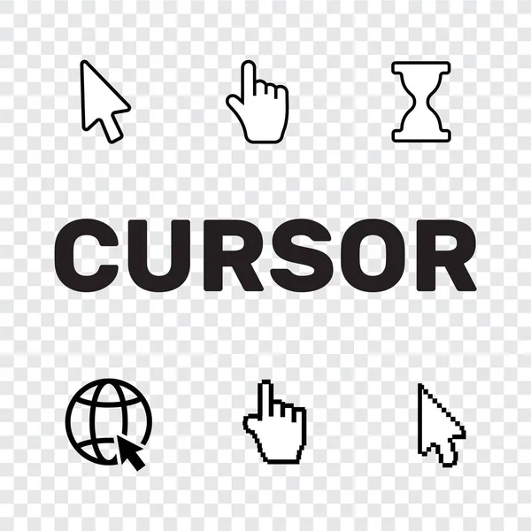 Pixel Cursores Iconos Flecha Mano Del Ratón Cursor Computadora Del — Archivo Imágenes Vectoriales