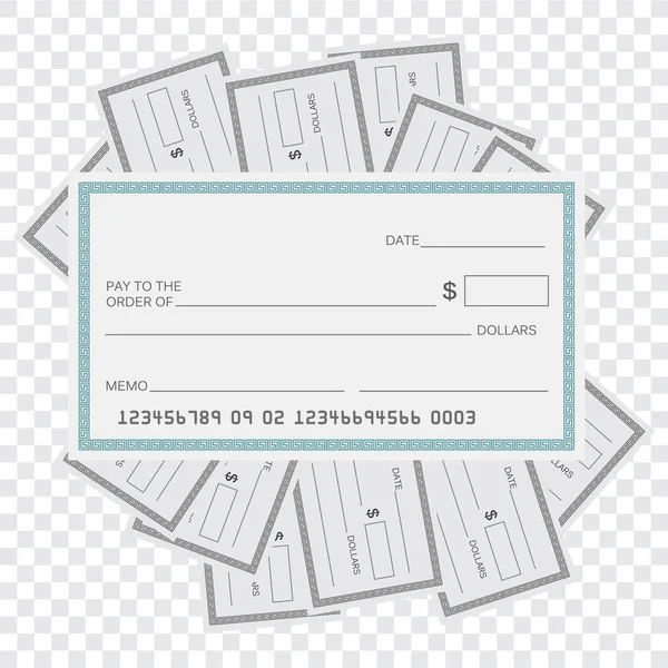 Plantilla Cheque Blanco Comprobar Plantilla Vector Plantilla Cheque Bancario — Archivo Imágenes Vectoriales