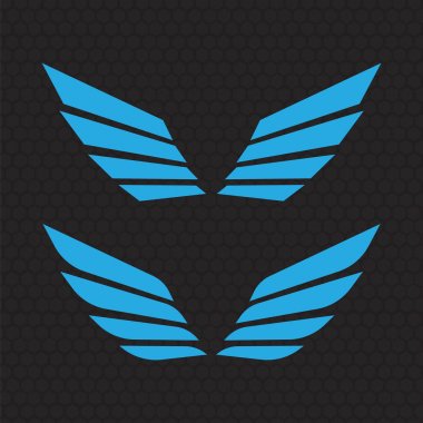 Kartal kanatları vektör. İzole Melek kanatları. Kuş kanatları sanat küme karikatür