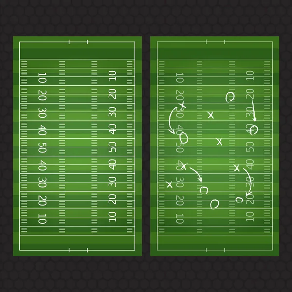 Futebol Futebol Plano Estratégia Jogo Isolado Quadro Negro Com Giz — Vetor de Stock