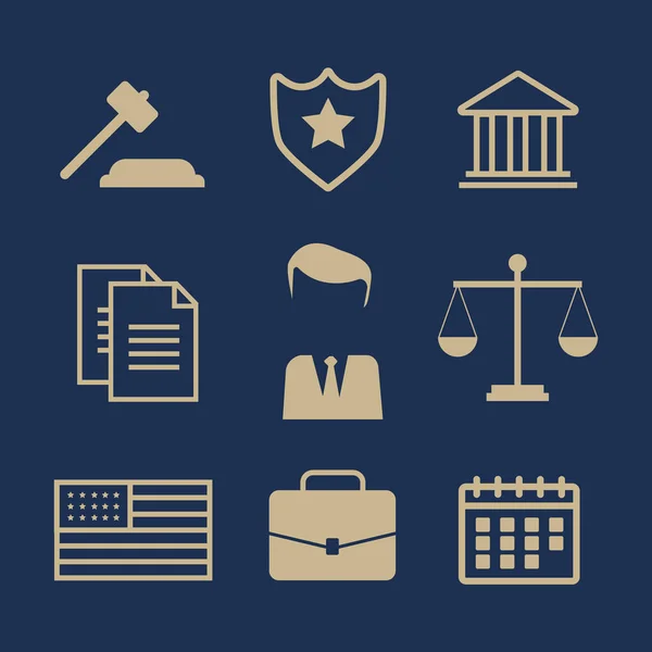 Lawyer concept. Lawyer icons in flat style. Lawyer sign and symb — Stock Vector