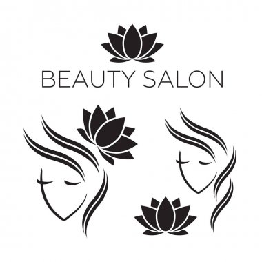 Kuaför Salonu, Güzellik Salonu, cosm için güzel kadın logo şablonu