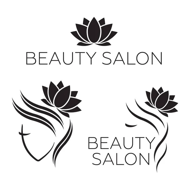 Güzel kadın vektör logo şablonu için Kuaför Salonu, güzellik salo — Stok Vektör