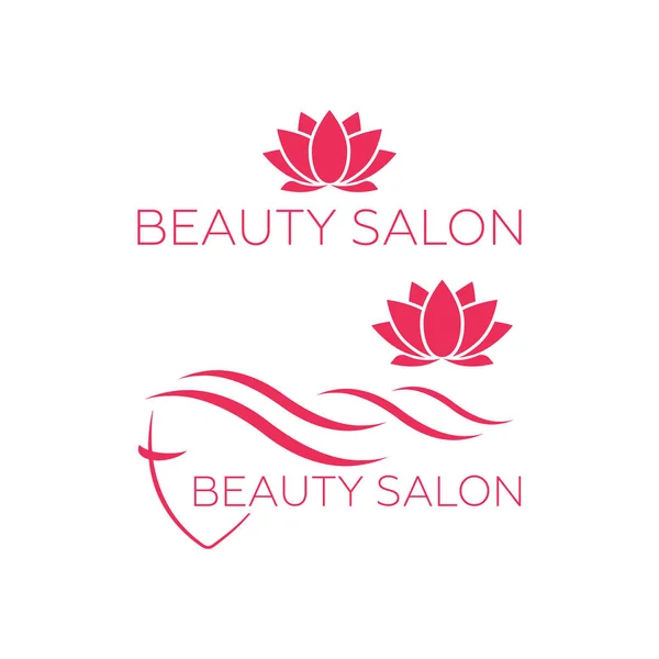 Modèle de logo visage femme pour le vecteur salon de coiffure. Logo vecteur capillaire — Image vectorielle