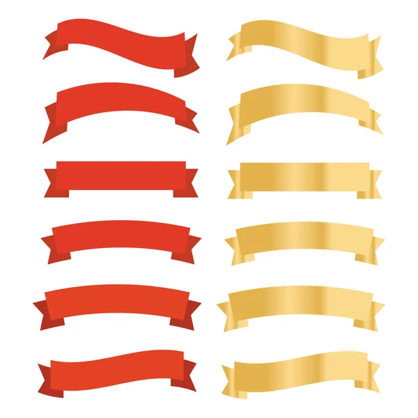 Flache Vektorbänder Banner isoliert. Banner mit Bändern — Stockvektor