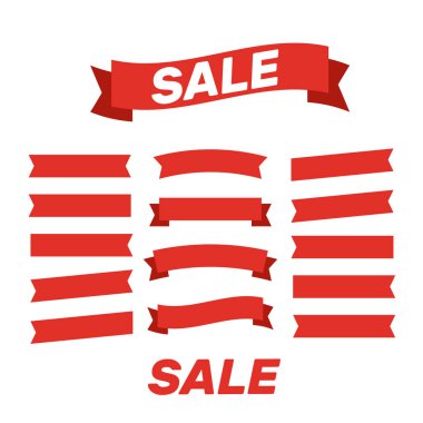 Düz vektör şeritleri izole edilmiş. Kurdeleler