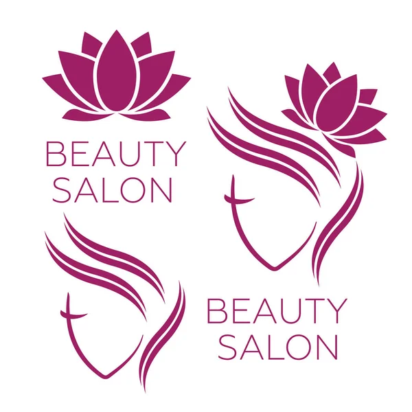 Krásná žena logo šablona pro kadeřnictví, salon krásy, cosm — Stockový vektor