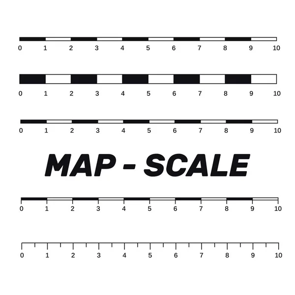Χάρτης κλίμακες γραφικών για τη μέτρηση αποστάσεων. Κλίμακα μέτρησης χάρτη v — Διανυσματικό Αρχείο