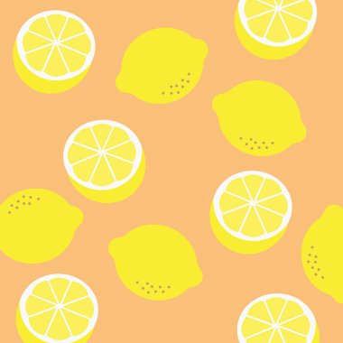 Limon desenli. Vektör sarı limon deseni