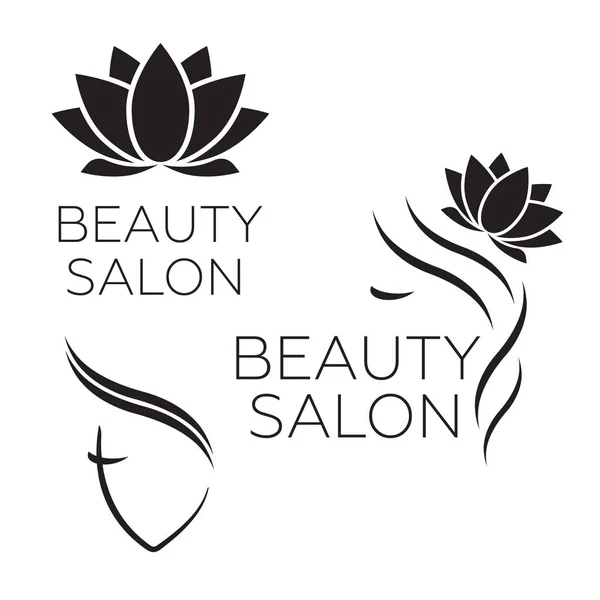 Schöne Frau Logo-Vorlage für Friseur, Schönheitssalon, Kosmos — Stockvektor