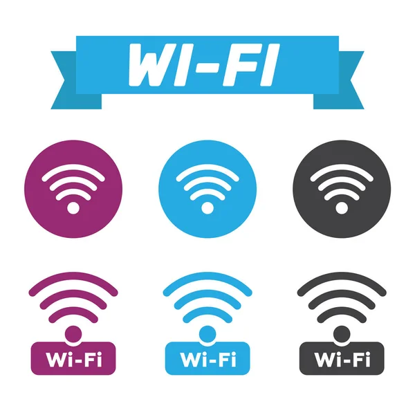 무선 및 wifi 아이콘입니다. 무선 네트워크 기호 wifi 아이콘입니다. 와이어 — 스톡 벡터