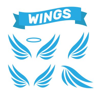 Kartal kanatları vektör. İzole Melek kanatları. Sanat kuş kanatları karikatür