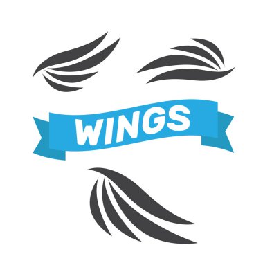 Kartal kanatları vektör. İzole Melek kanatları. Sanat kuş kanatları karikatür