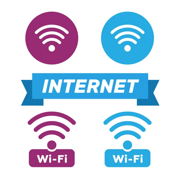 Pictogrammen voor draadloze en wifi. Draadloze netwerk wifi symboolpictogram. Draad — Stockvector