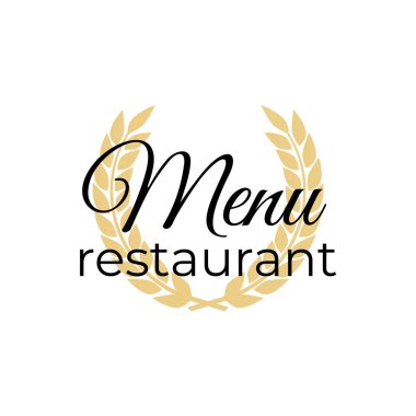 Yemek menü logo. Logo menü restoran ya da kafe. Akşam yemeği simgesi vec