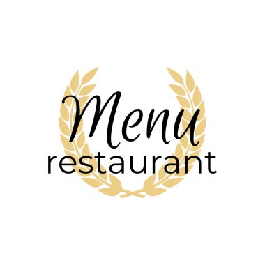 Yemek menü logo. Logo menü restoran ya da kafe. Akşam yemeği simgesi vec