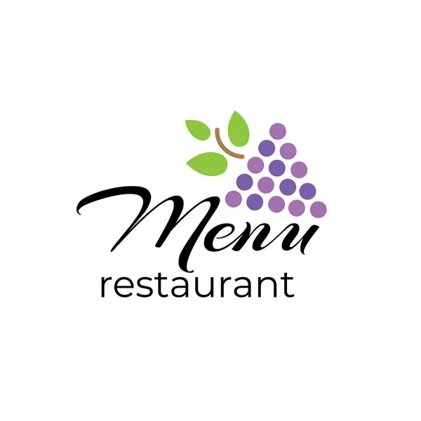 Logo del menú de cocina. Logo menú restaurante o cafetería. icono de la cena vec — Archivo Imágenes Vectoriales