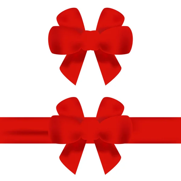 Rote Schleife mit rotem Schleifenvektor. Vektor-Satz von Bögen. Geschenk rote Schleife — Stockvektor