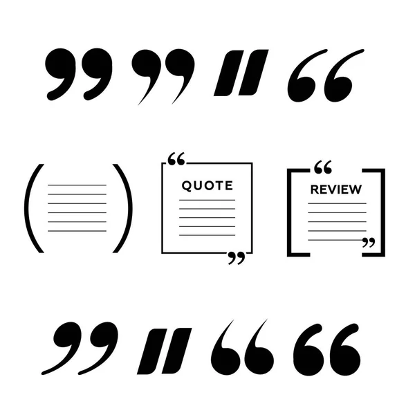 Quotes icon vector set. Quote marks vector symbol. Chat quote ic — Stock Vector