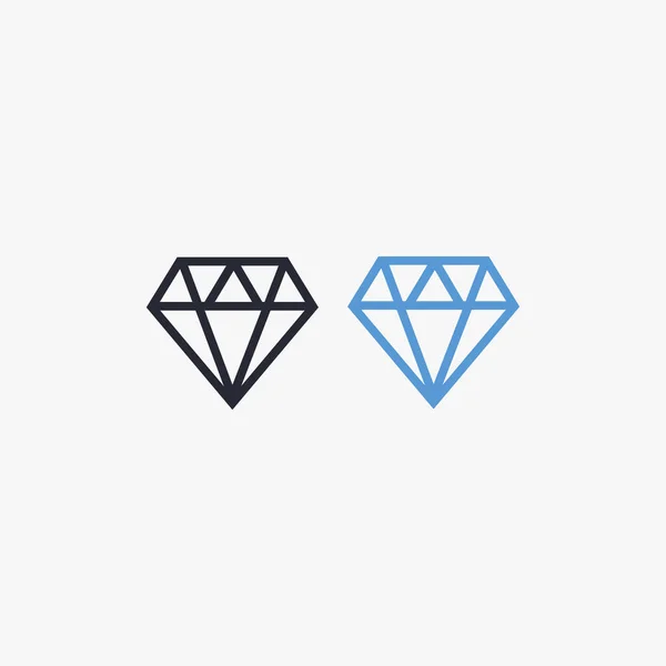 Vettore di icone diamantate. Diamante segno vettoriale contorno — Vettoriale Stock