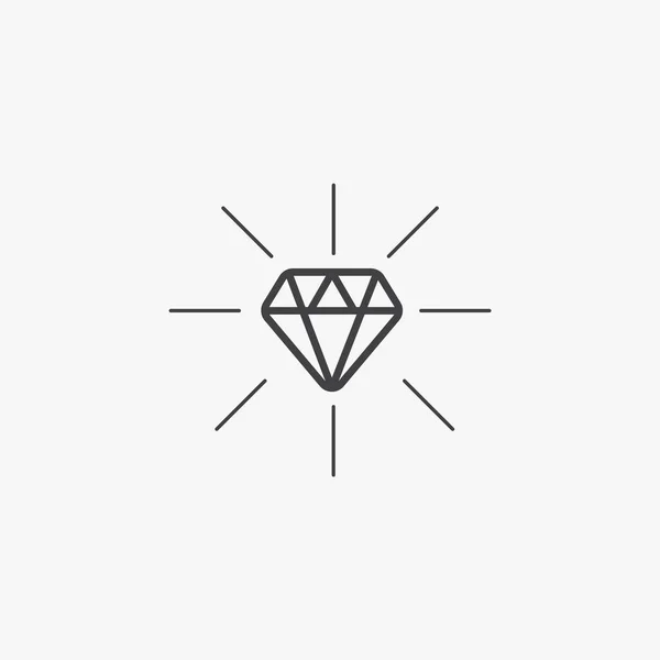 Icônes vectorielles en diamant. Signe vectoriel contour diamant — Image vectorielle