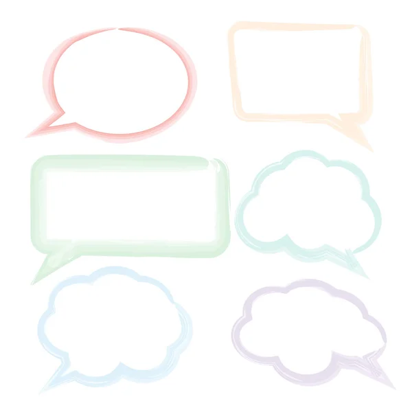 Adesivos do vetor de bolhas de fala. Discurso de bolha de nuvem para comunicação —  Vetores de Stock