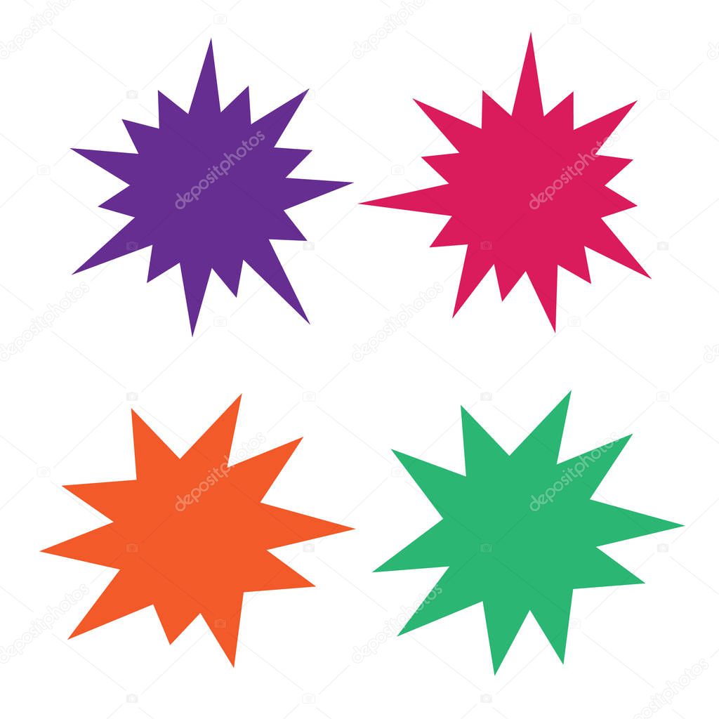 Set of vector starburst, sunburst badges. Starburst isolated icons set