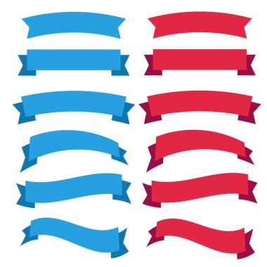 Düz vektör şeritleri düz. Sancak kurdele vektörü ayarlandı