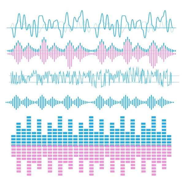 Ljudvågskoncept. Ljudvågsvektor. Ljudvågor tecken och symbol i platt stil — Stock vektor