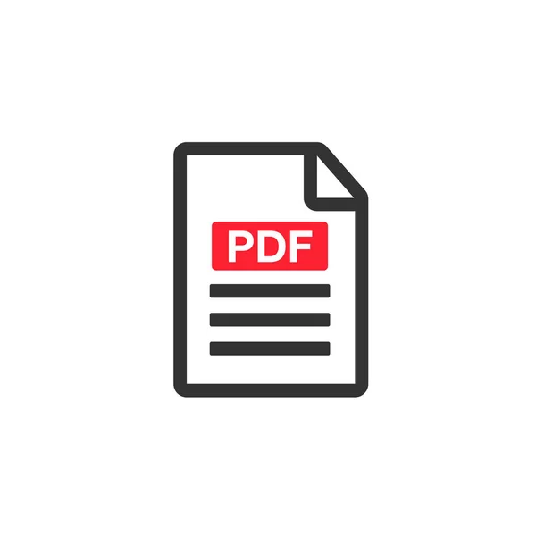 Plik PDF pobierz ikonę. Tekst dokumentu, informacje o formacie strony internetowej symbolu. Ikona Pdf — Wektor stockowy