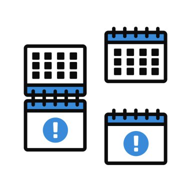 Vektör zamanı ve takvim simgeleri izole edildi. Plan vektörü. Tarih simgeleri