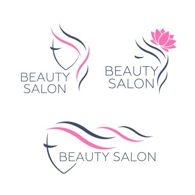 Kuaför salonu için vektör logo şablonu. Logo saç vektörü