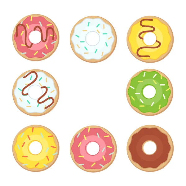 Donut vector. Donuts platte illustratie. Donuts geïsoleerde pictogram — Stockvector